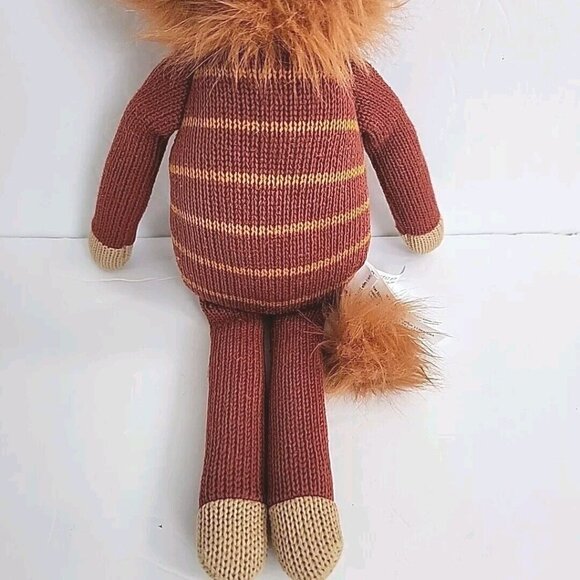 West Elm Knit Lion Plush Stuffed Animal Soft Crib Toy Brown Sewn Eyes 16" Floppy - Picture 3 of 13